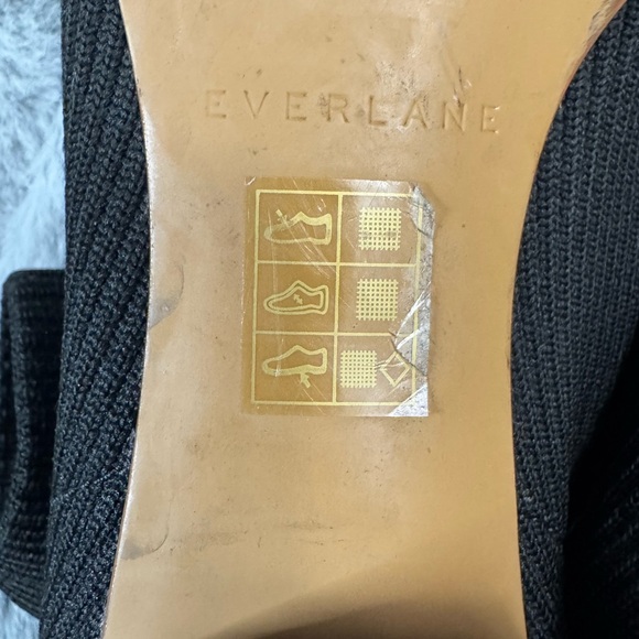 Everlane Reknit Glove Boots Size 7.5 Chunky Heel In Black Minimalist Work Office - Picture 11 of 12